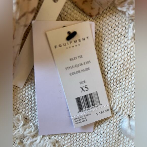 NWT Equipment 100% silk Python Riley Tee in Nude xsmall - Picture 11 of 16